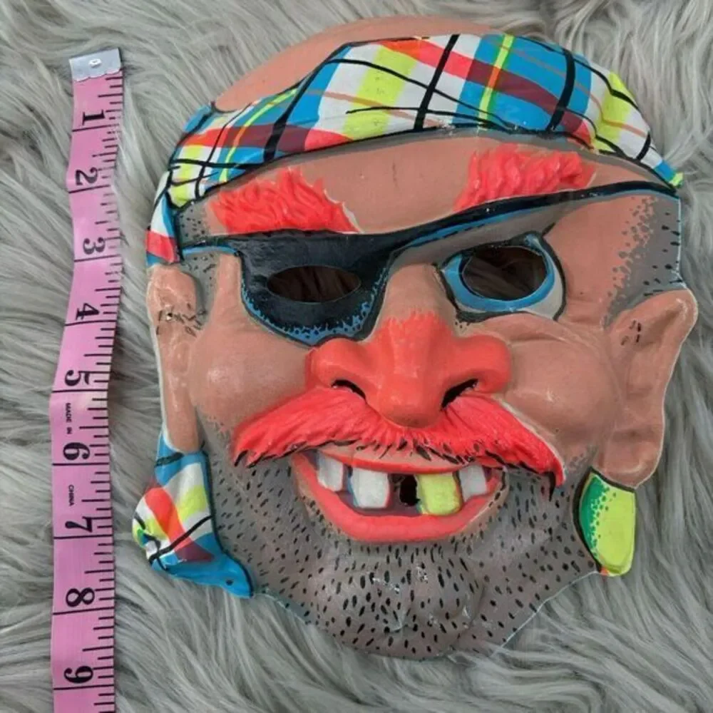 1970's VINTAGE BEN COOPER HALLOWEEN Plastic Mask‎ Ugly Pirate Bearded Man RARE
